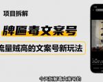 2023抖音快手毒文案新玩法，牌匾文案号，起号快易变现-云途资源库