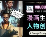 Midjourney V4版本操作教程：2个简单参数，完成漫画生成，人物创建-云途资源库