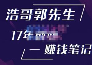 浩哥郭先生17年创业赚米笔记，打开你对很多东西的认知，让你知道原来赚钱或创业不单单是发力就行-云途资源库
