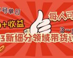 2023新细分领域带货计划：单号单日1000+收益不难，每人可操作3-5个账号-云途资源库