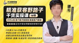 杨光·精准获客野路子，黑科技快速获取精准客户，这也许是全网最低的获客方法了-云途资源库