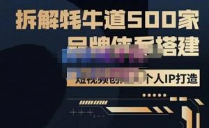 牛牛·500家餐饮品牌搭建&短视频深度解析，拆解牦牛道500家品牌体系搭建-云途资源库