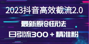 日引300＋创业粉，独家抖音高效截流2.0玩法（价值1280）-云途资源库