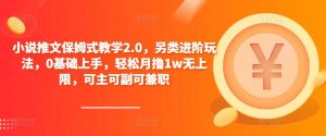 小说推文保姆式教学2.0，另类进阶玩法，0基础上手，轻松月撸1w无上限，可主可副可兼职-云途资源库
