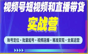 2023最新微信视频号引流和变现全套运营实战课程，小白也能玩转视频号短视频和直播运营-云途资源库