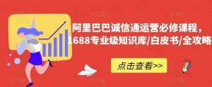阿里巴巴诚信通运营必修课程，​1688专业级知识库/白皮书/全攻略-云途资源库