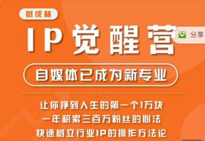 树成林·IP觉醒营，快速树立行业IP的操作方法论，让你赚到人生的第一个1万块-云途资源库