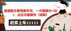 极速版无费用薅羊毛，一天躺赚10-50+，小白无脑操作【拆解】-云途资源库