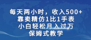 两小时，收入500+，靠卖精仿1比1手表，小白轻松月入过万！保姆式教学-云途资源库
