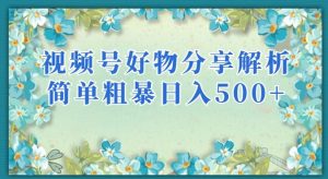 视频号好物分享解析，简单粗暴可以批量方大的项目【揭秘】-云途资源库
