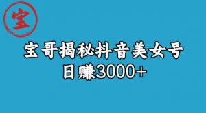 宝哥揭秘抖音美女号玩法，日赚3000+【揭秘】-云途资源库