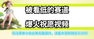 被看低的赛道爆火祝愿视频，玩法简单小白必做无脑操作，流量大涨粉快日入500-云途资源库
