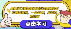 超级冷门赛道在微博引流卖明星图片最新玩法，一单88元，成交非常丝滑【揭秘】-云途资源库