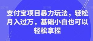 支付宝项目暴力玩法，轻松月入过万，基础小白也可以轻松拿捏【揭秘】-云途资源库