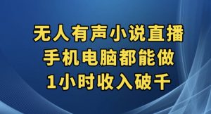 抖音无人有声小说直播，手机电脑都能做，1小时收入破千【揭秘】-云途资源库