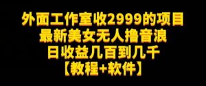 外面工作室收2999的项目最新美女无人撸音浪日收益几百到几千【教程+软件】（仅揭秘）-云途资源库