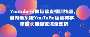 Youtube金牌运营直播训练营，国内最系统YouTuBe运营教学，掌握长期稳定流量密码-云途资源库