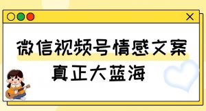 视频号情感文案，真正大蓝海，简单操作，新手小白轻松上手（教程+素材）【揭秘】-云途资源库