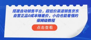 搭建自动销售平台，超低价渠道销售京东自营正品0成本赚差价，小白也能看懂的保姆级教程【揭秘】-云途资源库