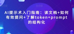 AI提示术入门指南：读文档+如何有效提问+了解token+prompt的结构化【揭秘】-云途资源库