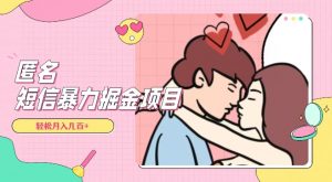 全网首发，揭秘超冷门匿名短信项目，通过信息差日入几百+【揭秘】-云途资源库