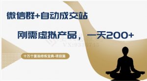 十万个富翁修炼宝典之8.微信群+自动成交站，刚需虚拟产品，一天200+-云途资源库