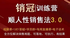 爆款！销冠训练营3.0之顺人性销售法，全方位解决销售难题、可落地、可执行、有结果-云途资源库