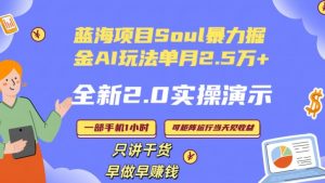 Soul怎么做到单月变现25000+全新2.0AI掘金玩法全程实操演示小白好上手【揭秘】-云途资源库