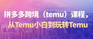 拼多多跨境（temu）课程，从Temu小白到玩转Temu-云途资源库