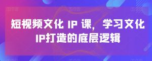 短视频文化IP课，学习文化IP打造的底层逻辑-云途资源库