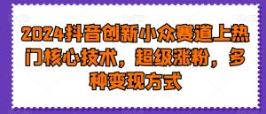 2024抖音创新小众赛道上热门核心技术，超级涨粉，多种变现方式【揭秘】-云途资源库