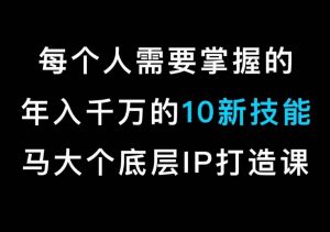 马大个的IP底层逻辑课，​每个人需要掌握的年入千万的10新技能，约会底层IP打造方法！-云途资源库