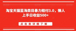 淘宝天猫蓝海类目暴力赔付3.0，懒人上手日收益500+【仅揭秘】-云途资源库