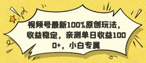 视频号最新100%原创玩法，收益稳定，亲测单日收益1000+，小白专属【揭秘】-云途资源库