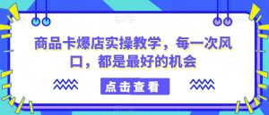商品卡爆店实操教学，每一次风口，都是最好的机会-云途资源库