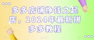 多多店铺挣钱之起店，2024年最新拼多多教程-云途资源库