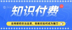 2024最新知识付费项目，小白也能轻松入局，全网都在教你做项目，我教你做镰刀【揭秘】-云途资源库