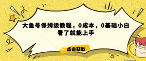 怎么样靠阿里大厂撸金，背靠大厂日入2000+，大鱼号保姆级教程，0成本，0基础小白看了就能上手【揭秘】-云途资源库