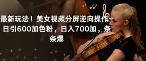 最新玩法！美女视频分屏逆向操作~日引600加色粉，日入700加，条条爆【揭秘】-云途资源库