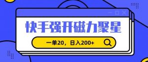 信息差赚钱项目，快手强开磁力聚星，一单20，日入200+【揭秘】-云途资源库