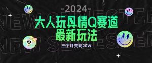 全新大人玩具情Q赛道合规新玩法，公转私域不封号流量多渠道变现，三个月变现20W【揭秘】-云途资源库