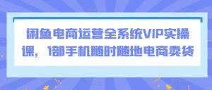 闲鱼电商运营全系统VIP实操课，1部手机随时随地电商卖货-云途资源库