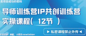 导师训练营3.0IP共创训练营私密实操课程（12节）-卖项目的密码成功秘诀【揭秘】-云途资源库