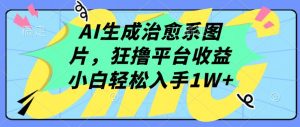 AI生成治愈系图片，狂撸平台收益，小白轻松入手1W+【揭秘】-云途资源库