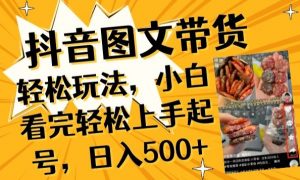 抖音图文带货已过时?那你不如仔细看看这个，小白看完轻松上手起号，日入500+不是梦【揭秘】-云途资源库