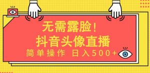 无需露脸，Ai头像直播项目，简单操作日入500+【揭秘】-云途资源库