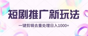 短剧推广新玩法，不剪辑，工具助力一键过原创，日入1000+【揭秘】-云途资源库