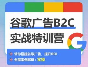 谷歌广告B2C实战特训营，500+谷歌账户总结经验，实战演示如何从0-1搭建广告账户-云途资源库