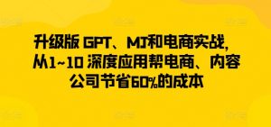 升级版 GPT、MJ和电商实战，从1~10 深度应用帮电商、内容公司节省60%的成本-云途资源库