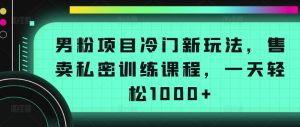 男粉项目冷门新玩法，售卖私密训练课程，一天轻松1000+【揭秘】-云途资源库